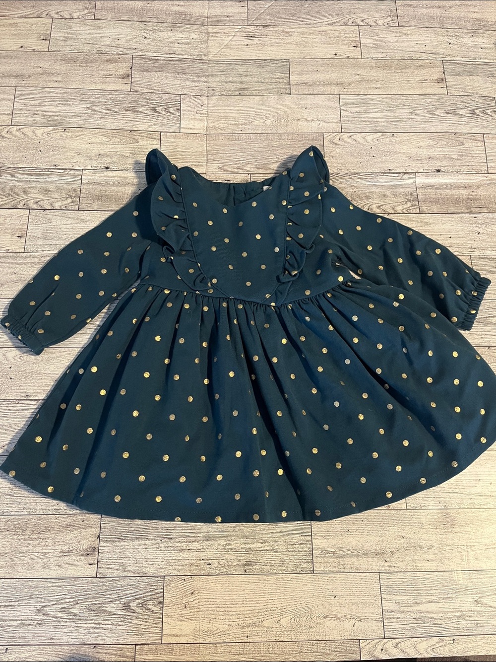 Just One You by Cater’s Teal Dress with Gold Polka Dots, Size 9 Months